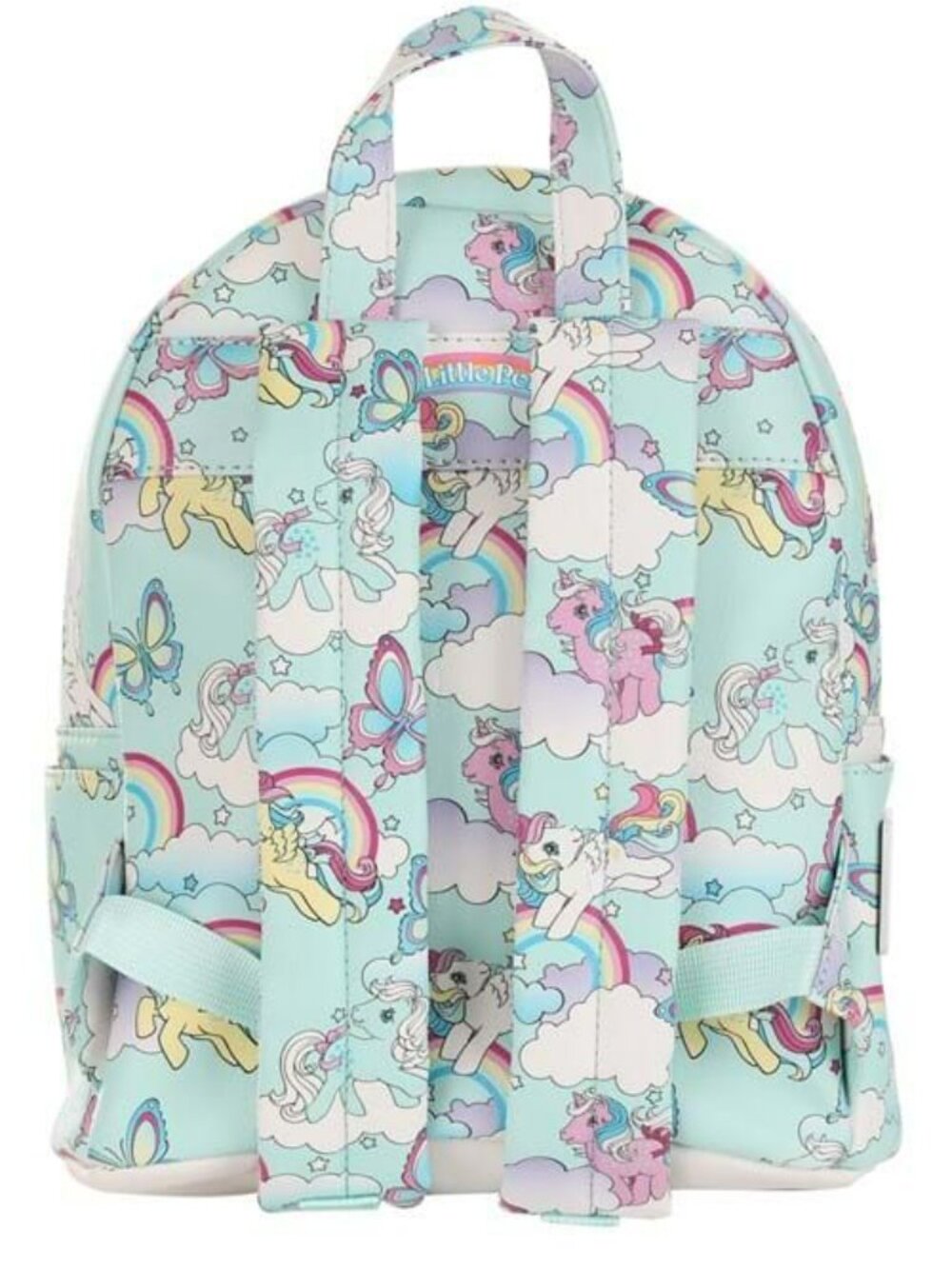 My Little Pony Rainbows and Butterflies Faux Leather Mini Backpack Official NWT - Picture 3 of 13